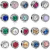 925 Sterling Silver Charm Colorful Zircon Delicate Beads Round Beads for Pandora Bracelet Women Jewelry