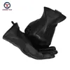 Hiver hommes gants en cuir de peau de cerf mâle chaud doux hommes de conception de couture noir mitaines imitent les poils de lapin 70% doublure en laine-07 Y200110