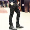 MIX MAN Brand Mens Fashion Jeans Business Casual Stretch Slim Jeans Classic Trousers Denim Pants Male Black K755 201111