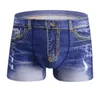 2020 3D Classic Print Cotton Spandex Underpants Men Boxers Denim-like Denim Jeans Boxer Shorts Sexy Underwear