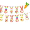 Easter Banner Flags Bunny Shape Hanging Happy Easter Theme Flags for Birthday Easter Party Home Decoration Zyy226