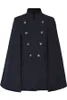 UK Fall /Winter Newest Runway Designer Women Oversized Wool Poncho Navy Cape Coat Female Cloak manteau femme abrigos mujer 201210