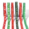 25 Yards 10mm Christmas Ribbon Printed Grosgrain Ribbons for Gift Wrapping Wedding Decoration Hair Bows DIY Free Shipping