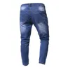 ЕС US Size Jeans Jeans разорванные и тонкие джинсы повседневная модная байкерские джинсы с Hole2186