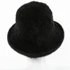 Wide Brim Hats Fisherman Hat Women Knitting Female Cashmere Knitted Autumn And Winter Warm Fedoras Black Soild Flat Barry.Wang 2022 Scot22