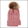 Kapaklar Şapka Aksesuarları Bebek, Çocuk Annelik Bebek Tığ Kürk Topu Örme İmitasyon Örgü Hairball Yün Kapak Çocuk Kış Sıcak Şapka 9 Colo