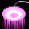 8 tums RGB 7 färger LED kran ljus dusch huvud runda automatisk byte av vatten sparande regn högtryck badrum regndusch