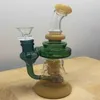 Narghilè Bong in vetro per acqua in edizione limitata Zob Hitman mini bong con bicchiere inferiore 9" Rasta