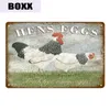 2021 Funny Cock Market Fresh Eggs 우유 금속 사인 가게 카페 홈 벽 장식 농장 동물 빈티지 포스터 해피 치킨 복고풍 플라크 2369215