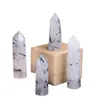 Natural black hair crystal Arts Pillar Quartz Point Obelisk Wand Healing Crystals ink painting home decoration ornaments