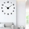 Nouvelle horloge murale 3D conception de grandes horloges de miroir en acrylique autocollants accessoires de salon accessoires décoratifs horloge de maison sur le mur T200601