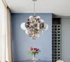 Nordic Postmodern Luxury Creative Candelier LED Järn Glas Boll Ljuskraft Lighting Living Room Bedroom Dining G9 Hängande lampa
