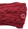 Bow Knitted Headband Button Twist Turban Hairband Solid Color Ear Warmer Head Wrap Bandage Women Girls Hair Accessories