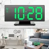 LED Dijital Çalar Saat Ayna Elektronik Saatler İşlevli Büyük LCD Ekran Dijital Masa Saati Sıcaklık Takvimi 201120