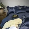 4 SZTUK 1.8m łóżko Home Textile Cool Quality 140 Egiptian Długoszel Bawełna Proste Solid Color Satin Haft 2.0m Duvet Cover Hot1