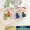 Button Shaped Mini Art Glass Bottles With Corks Lovely Holiday Party Decoration Vials Gifts Tiny Jars Pendants Mix 7 Colors