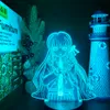 Danganronpa kirigiri kyouko 3d anime lamp inline led led color changing lightlights lampara for Xmas Gift225U