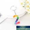 1 PZ Donne Portachiavi 10 Acrilico Arcobaleno Numeri Arabi Borsa Figura Portachiavi Charms Carino Digit Forma Portachiavi