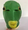 Cabeça de peixe verde máscara completa novidade látex animal headgear boca aberta para festa adulta adereços cospaly