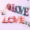 New DIY LOVE Letter Form Silicone Molds Sign Crystal Cavity Mold Epoxy Resin Molds Handmade Jewelry Table Decoration Handicraft Ship