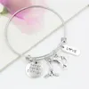 New Arrival Wholesale Stainless Steel Bangle Zinc Alloy Ice Skate Ice Hockey Charms Bracelet&Bangle For Swimmers Girl Gift Jewelry