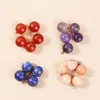 10mm Natursten Ball Ros Quartz Charms Amethyst Crystal Healing Charms Pendant för örhängen Halsband Smycken