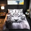 Ensemble de housse de couette adulte 3D imprimé crâne d'animal couette 3 pièces ensembles de literie King Size simple complet Double drap plat T200819271W