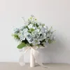 Mini Roses Bouquet With Ribbon Artificial Flowers Bridal Wedding Flower Party Travel Ornamenten12704