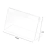 Various Middle Size T1.2mm Clear Acrylic Plastic Sign Display Paper Label Card Price Tag Holder L Shaped Stand Horizontal On Table