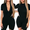 Kadın Tulumlar Tulum Seksi Tulum Suit Romper Biker Şort Kadın Yaz Bayanlar Bodycon Bodysuit Bırak Her İki Tarafta Zip