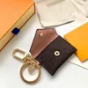 Designer Letter Wallet Keychain Keyring Fashion Purse Pendant Car Chain Charm Brown Flower Mini Bag Trinket Gifts Accessories no b218m