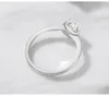 Vintage 925 Sterling Silver Wedding Engagement Ring CZ Zircon Anniversary Party Ring för Women Fashion Ring XR408