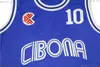 ステッチカスタムDrazen Petrovic＃10クロアチアシボナバスケットボールジャージーブルーメンズ女性ユースXS-5XL