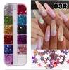 NAS007 1 Case Nail Art Pailletten Holografische Glitter Vlokken Nail Art Paillette Nail Butterfly Sticker Herfst Design Maple Leaves Decal