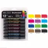 Winsorton Brushmarker-Set, 6 Farben, 12 Soft-Tip-Twin-Marker, Kunststifte auf Alkoholbasis, Y200709