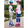 جديد وامض الأسطوانة الزلاجات مضمنة للأطفال الطفل 8 - 14 سنة الحجم قابل للتعديل واقية الطرق الفتيات الأولاد 4 عجلات 1 صف المبتدئين