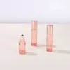 Heiße Selling 5ml 10ml Glasrolle auf Flasche für Parfüm Ätherisches Öl mit Metallrolle New Pink Gold Deckel