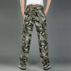 Combattimento multi-tasche da uomo di trasporto libero Utility Casual allentato lungo a figura intera Pantaloni cargo Pantaloni da lavoro Camouflage Taglia 28-38 201110