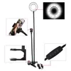 Photo Studio Selfie LED Ring Light 2 w 1 Z telefonem komórkowym Uchwyt Mobilny dla Lampa na żywo Stream Makeup Lampa kamerowa dla iPhone Samsung