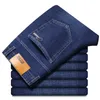 Jeans da uomo primavera autunno autunno slim fit moda business classico stile classico stile denim pantaloni pantaloni casual maschile nero blu, 1899