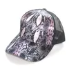 Berretto da baseball con coda di cavallo con stampa leopardata per cappello da donna Cappellino regolabile in rete PRO232