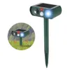 Solar Powered Ultrasonic Pest Repeller Motion Repellente per animali all'aperto per respingere animali Gatti Cani Uccelli con luce lampeggiante Y200106