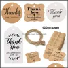 Gratulationskort Event Party Supplies Festive Home Garden 100st Diy Package Wrap Handmade Wedding Tack Hanging Label Jute Twine Kraft