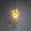 LED Light Dream Catcher Twee Ringen Veer Dreamcatcher Wind Chime Decoratieve Muur Opknoping Multicolor Hot Sale 12ms J2