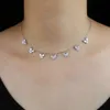 FINE 925 sterling silver jewelry 5A marquise cz butterfly charm choker necklace fashion animal design women jewelry Q0531