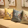 Fine Embroidery Butterfly Birds Flower Soffa Stolkudde Kudde 35x50cm 40x60cm Kontor Hem Dekorativa Ryggstöd Kinesiska Lumbar Pillowcases