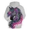 Hoodies dos homens moletons 3D Homens Cavalo Pintura Colorida Impressão de Manga Longa Moda Modelo Animal Streetwear Tops