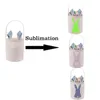Пасхальный кролик ухо ведро вечерние сублимация корзина фестиваль подарок сумка для хранения полиэстер теплопередача покрытие Totebag 4 стиля