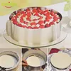 Delidge 2pcs/set Stainless Steel Adjustable Cake Mousse Ring 3D Round & Square Cake Mold Cake Decorating Baking Tools T200523