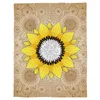 Sunflower And Mandala Khaki Throw Blanket Warm Microfiber Bedroom Sofa Supplies Blankets For Beds